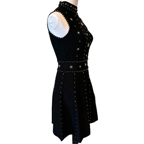 Black Knit Beaded Open Back Dress - Picture 8 of 15